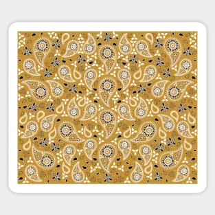 Beautiful Paisley Floral Pattern - Butternut Yellow Mustard Sticker